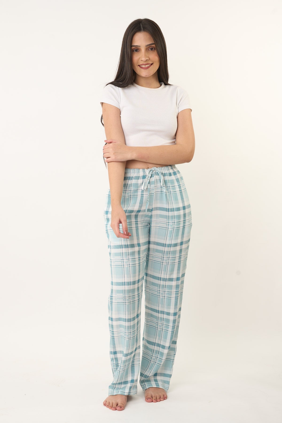 Buy Designer Blue Checkered Pyjama Online